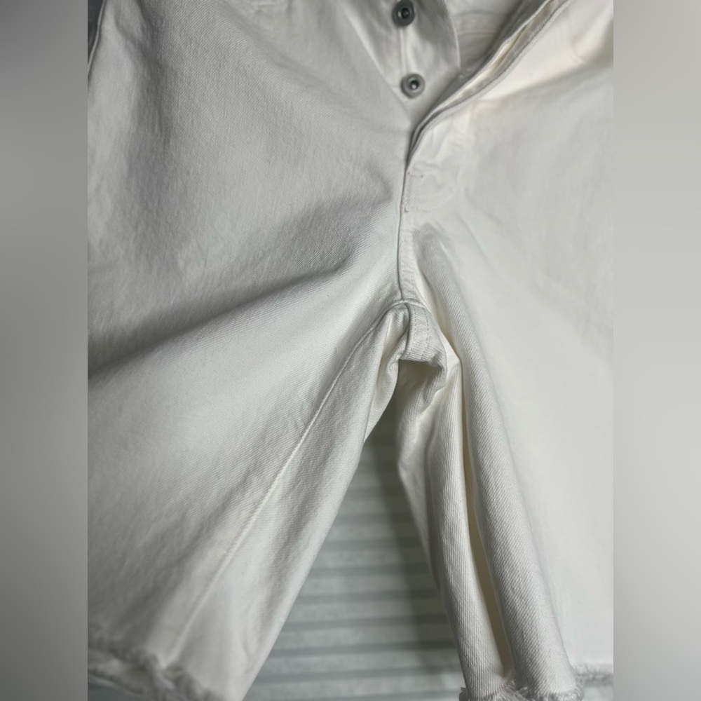 Madewell High-Rise Long Denim Shorts -Tile White - Women's Size 24 - Picture 7 of 16